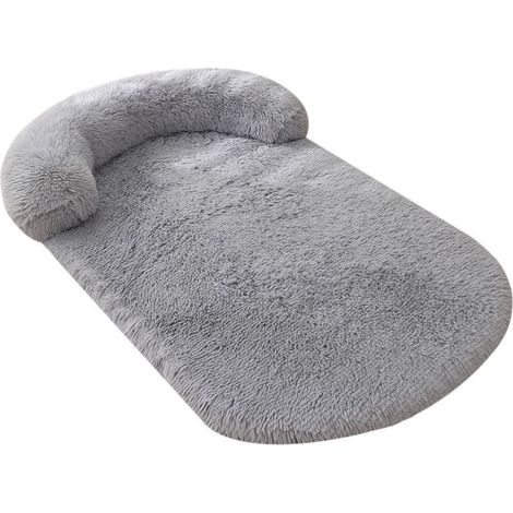 Lit pour chien détachable, doux, confortable, lavable, base antidérapante, caisse en peluche chaude pour la maison, gris clair L: 100x75cm / 39.37x29.53in (1/5)