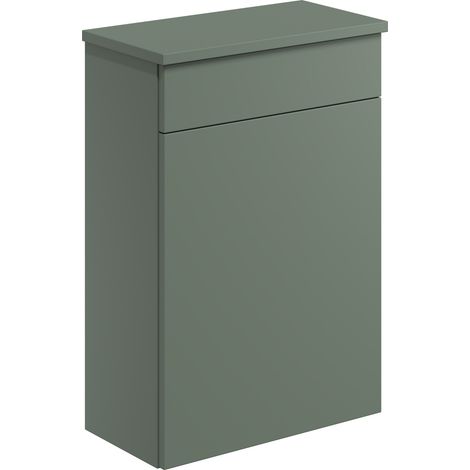 Orbit Aubrey Back to Wall WC Unit 500mm Wide - Sage Green (1/3)