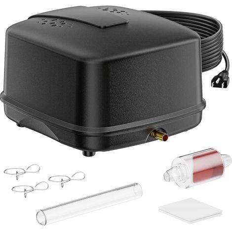 Aérateur de bassin pour grands bassins, pompe à air 2400 l/h, pompe à oxygène pour aquarium, 18 W, 40 dB, silencieuse, puissante pompe d'aération pour bassin de jardin, bassin à poissons (1/5)