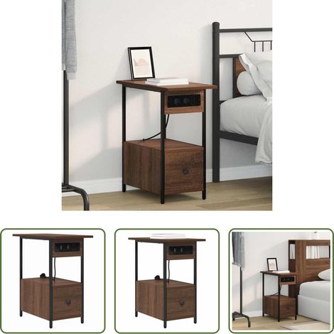 vidaXL Eiche Nachttisch - Nachttisch Braun Eichen-Optik 60 x 30 x 61 cm Holzwerkstoff (1/5)