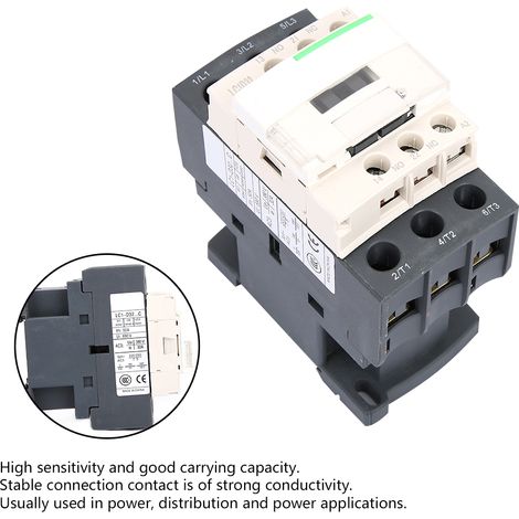 LC1-D Neuf Contacteur Électromagnétique CA 3 Pôles à Bobine 220V 50/60Hz 32A (1/5)