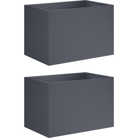 Cache-pot de jardin 2 pc Anthracite 60 x 40 x 40 cm vidaXL