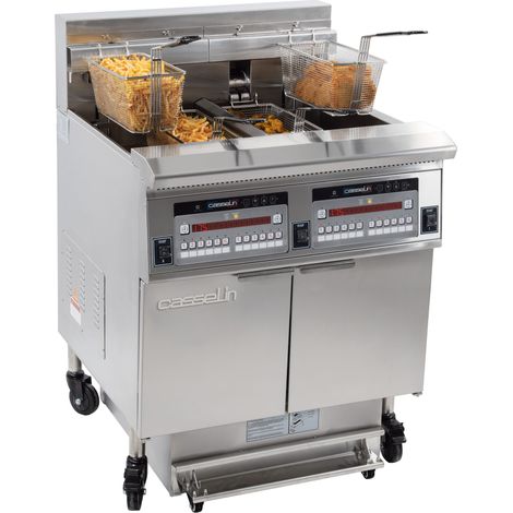 Friteuse électrique avec filtration 2 x 22 litres 17+17kW - Casselin