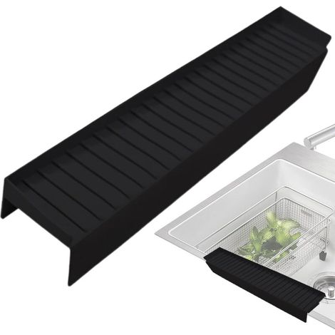 Protections de bord d'évier en silicone pour évier de cuisine,Protections de bord d'évier de cuisine en silicone - Protections de comptoir d'évier,Accessoires de cuisine réglables,4×20inch (1/4)