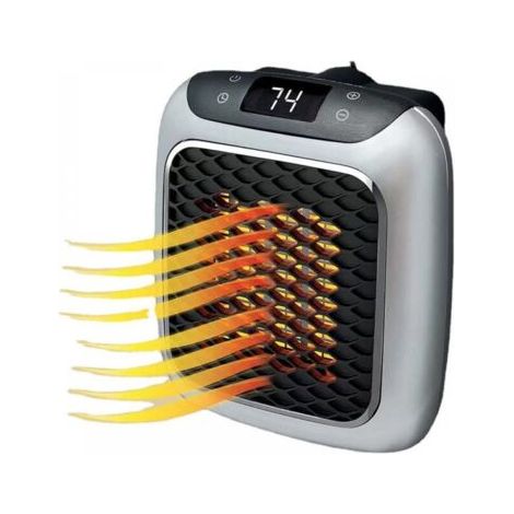 Sollbry Chauffage soufflant à prise avec télécommande, mini radiateur soufflant en céramique 800 W, économie d'énergie, chauffage radiant silencieux avec minuterie de 12 heures, thermostat