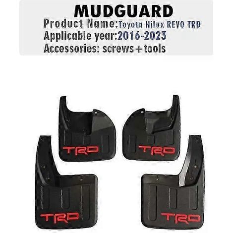 Bavettes garde-boue TRD de haute qualité (2016-2023) pour Toyota Hilux Revo TRD, accessoires auto, avant et arrière, lot de 4 (1/5)