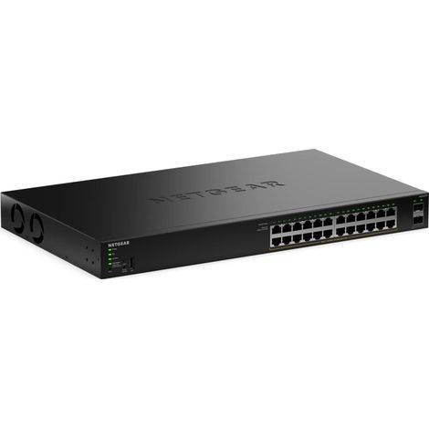 NETGEAR S350 Series 24-Port Gigabit Ethernet PoE+ Smart Managed Essentials Switch mit 2 Dedicated SFP Ports