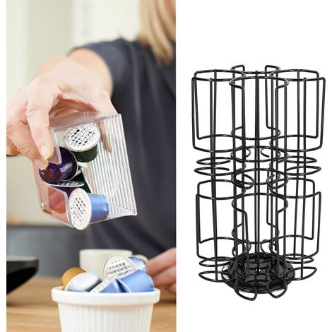 Support de rangement pour capsules de café en fer, rotatif à 360° (1/5)