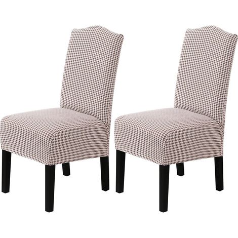 Stretch Chair Cover, Dining Room Chair Cover, Removable Washable Universal Chair Cover, Chair Protector for Wedding, Kitchen, Banquet (2 Pieces, Caramel) (1/5)