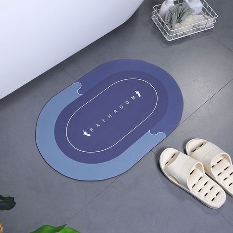 Tapis De Salle De Bain - Velours Cristal Rond - Antidérapant - Absorbant Et Rapide Séchage - Pour Salle De Bain Cuisine Entrée - 50 X 80 Cm (1/3)