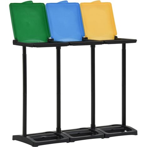 Supports avec couvercle pour sacs poubelle 240-330 L PP
