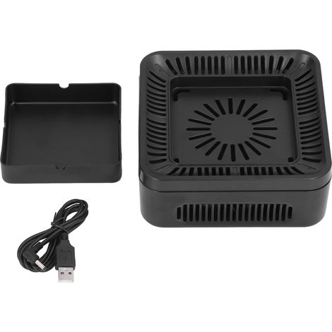 Cendrier sans fumée gris, purificateur d'air à ions négatifs, grand volume, recharge USB pour bureau et maison (1/5)