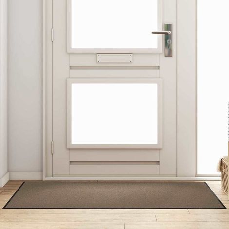 Fußmatte Beige und Schwarz 90 x 150 cm 100% Polyamid