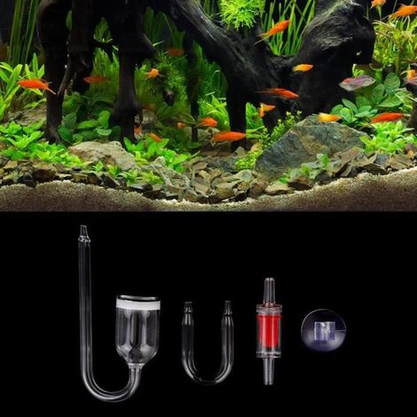 Diffuseur CO2 pour aquarium avec clapets anti-retour et tube en U (1/4)