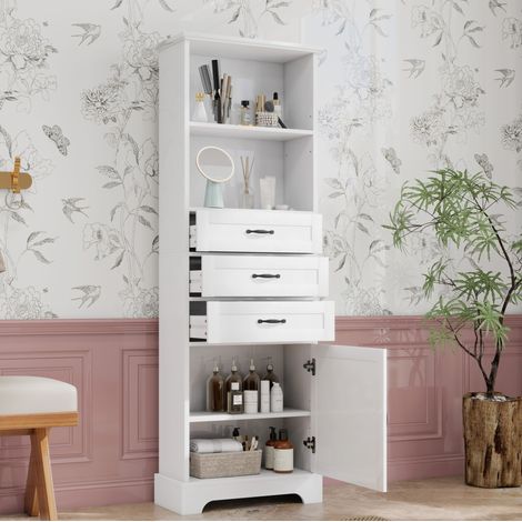 Mueble baño con 3 cajones y estantes MDF 56x167 OKMYHOME (1/5)