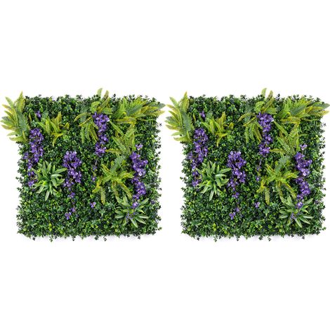 Artificial Wisteria Living Wall Panels - Purple 2 Pack