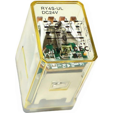 4S-ULDC24V 24V DC Spulensteckrelais, 14-poliges Miniatur-4PDT-Relais mit LED-Anzeige, 3A, Original-Teilenummer 4S-UL DC24V, kompatibel mit Relais-Sockeln der Serie C. (1/5)