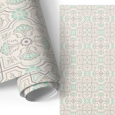Klebefolie für Möbel - Möbelfolie - Selbstklebefolie - für Couchtisch - Türen - Wohnzimmer - Schlafzimmer Vintage-Ornamente 75x150 cm