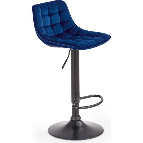 Tabouret de bar en velours bleu marine MANCHESTER (1/5)