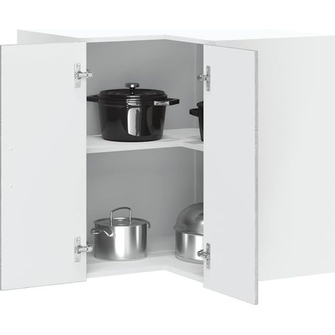 Küchen-Eckhängeschrank Kalmar Grau Sonoma Holzwerkstoff