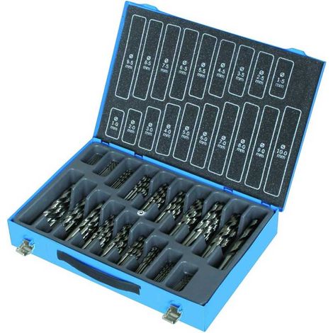 Pro Spiralbohrer-Magazin 170 tlg. 1-10 mm um 0,5 steigend DIN 338 Metallbohrer (1/2)
