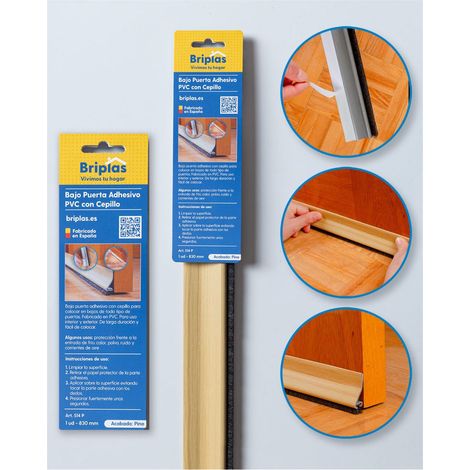 Bande d'étanchéité adhésive PVC avec brosse 93 cm cristal satiné
