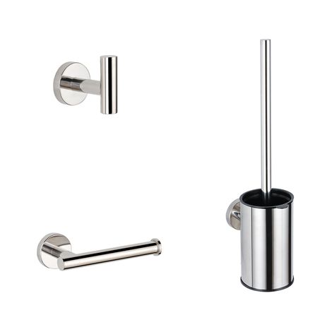 Adema Sparkle 2.0 Ensemble WC - porte-rouleau - crochet à serviette - porte-brosse de toilette - chrome (1/5)