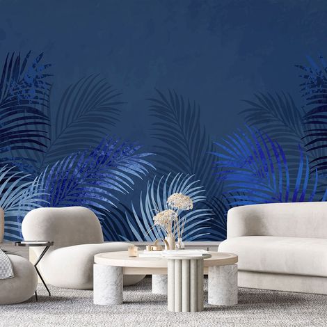 Papier peint panoramique - Feuilles tropicales - 195 cm x 82 cm (1/4)