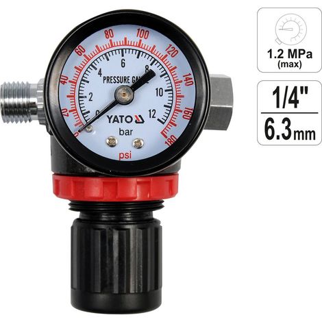 Druckminderer mit Manometer für Druckluft Werkzeug Kompressor (1/4)