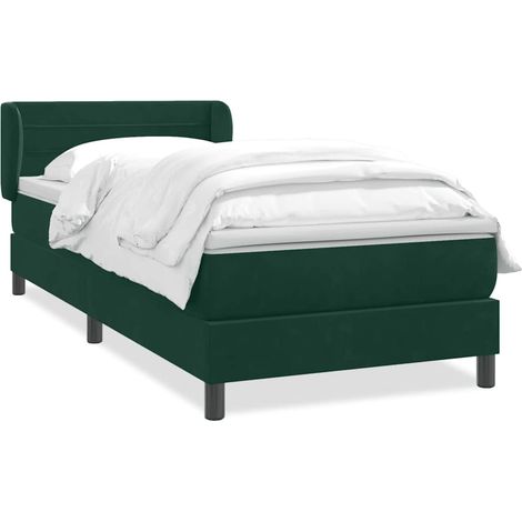 Maison Exclusive - Boxspringbett mit Matratze Dunkelgrün 80x220 c