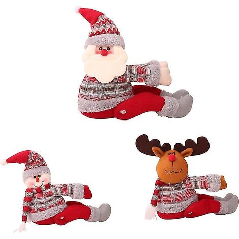 Lot de 3 boutons pour rideaux de Noël, décorations de Noël, articles Père Noël, décorations de vitrine (1/5)