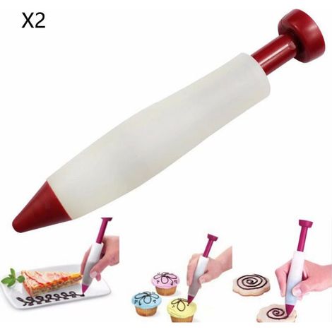 Stylo en silicone pour écrire, décorer les gâteaux et le chocolat, lot de 2. (1/5)