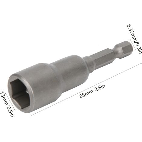 Douille hexagonale en chrome vanadium de 13 mm avec aimant puissant et écrou haute résistance, foret pour pistolet, douille pour clé dynamométrique électrique, lot de 5 (1/5)