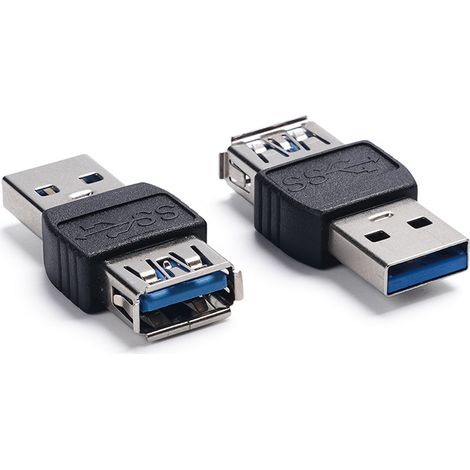 USB 3.0 Stecker auf Buchse Konverteradapter, halbgehäuse, kurz, High Speed, 3,0A Stecker auf A Buchse. (1/4)