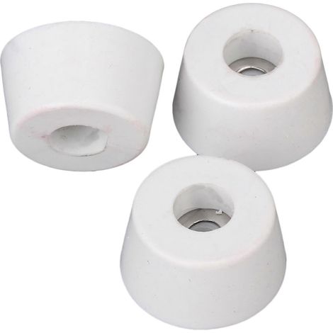 10 patins antidérapants en caoutchouc blanc pour pieds de meubles et placards, 25 x 20 x 13 mm (1/3)