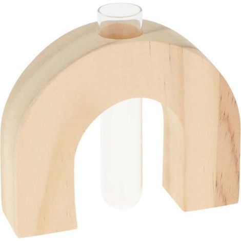 Vase soliflore - Arc - Bois - 9,5 x 11 x 3 cm - Beige - Design contemporain