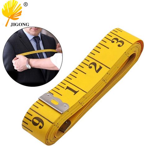Mètre ruban en fibre PVC jaune de 3 mètres, règle de tailleur, ruban de mesure pour vêtements, mètre ruban portable de 300 cm (120 pouces).