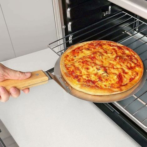 Pelle Pizza Aluminium, Manche Bois, 22cm, Accessoire Four à Pizza, Cuisson Maison. (1/4)