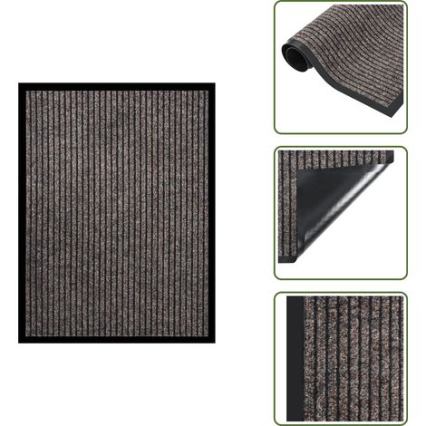 Paillasson rayé Beige 60x80 cm - Tapis D'entrée - Paillasson - Porte D'entrée - Décoration Intérieur - Accessoires Déco (1/5)