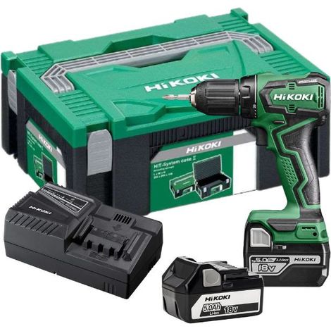 Hikoki – Perceuse-visseuse 18V DS18DDWPZ – Moteur Brushless – Couple 55Nm – 2 batteries 5.0Ah – Mandrin 13mm – Coffret de transport