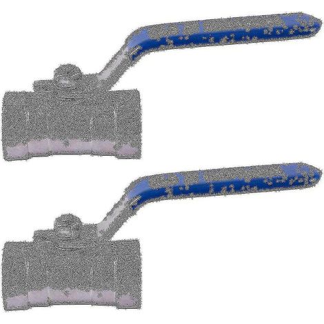 Vanne à bille à levier et filetage interne en acier inoxydable 2 x 1/2 pouce (1/4)