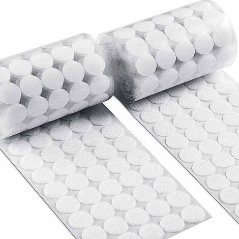 Round Velcro Stickers, 600 Pairs 15mm Circles with Self-Adhesive Hook and Loops, 1200 Round Self-Adhesive Hook & Loop Pads, Self-Adhesive Back Dots, Corner Dots L (1/4)