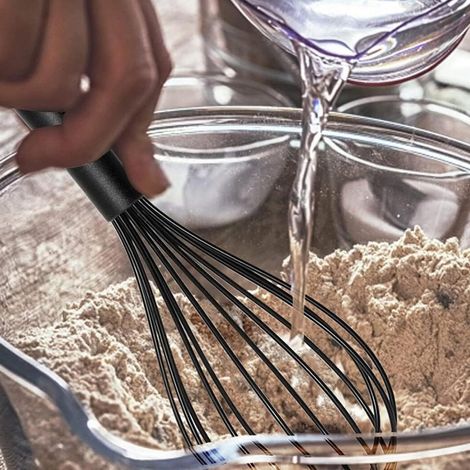 Batidor de silicona tipo globo para sartenes antiadherentes, utensilio de cocina resistente al calor para batir, hornear y montar (1/5)