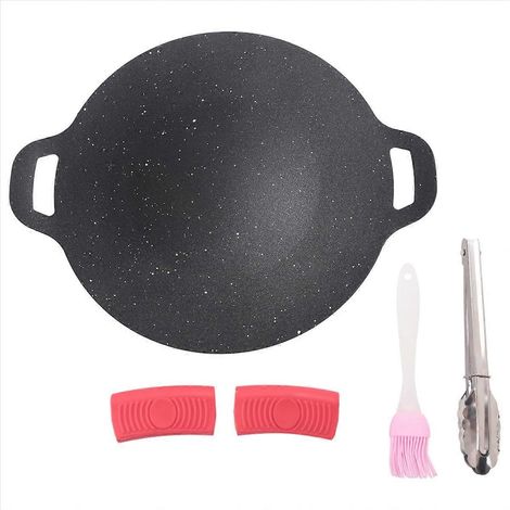 Plaque de cuisson antiadhésive pour barbecue coréen, idéale pour le camping en extérieur (28 cm). (1/5)