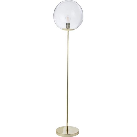 Luminaire Globus, lampadaire décoratif métal/verre, 40 W, or/laiton, ø 34 x H 160 cm (1/3)