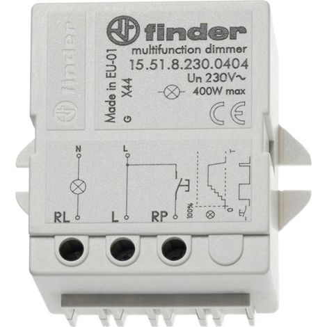 Finder 15.51.8.230.0404 Unterputz Dimmer  Grau (transparent)