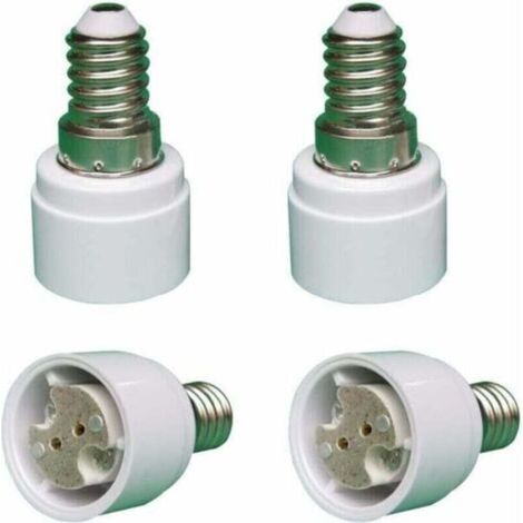 Lot de 4 adaptateurs E14 vers G4 MR16 GU5.3 GU4, convertisseur de douille pour ampoules LED ou halogènes, installation facile (1/4)