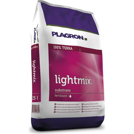 Terreau Lightmix 25L – Substrat pré-fertilisée pour cultures florales – Mélange tourbe et perlite – Support de culture NF U 44-551 – Plagron