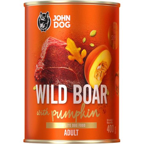 John Dog  Linea Zucca  Adulto 400g - Cinghiale con zucca 400g