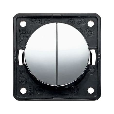 Interruttore doppio serie "integro" 250V IP20 da pannello cromo lucido (1/4)